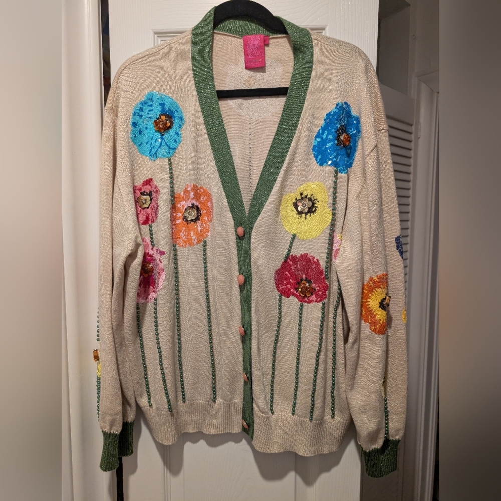 QUEEN OF SPARKLES Poppy Floral Cardigan